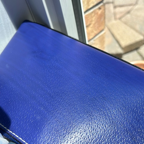 Kate Spade Purse/Handbag CERULEAN BLUE Leather w/Gold Chain Strap w/Leather - Picture 10 of 14